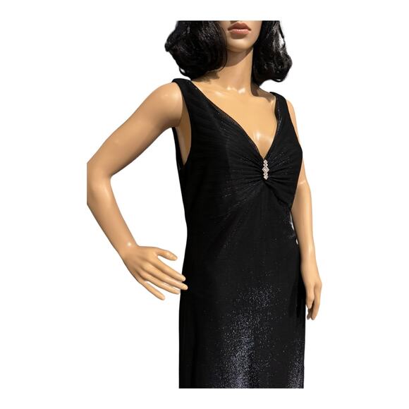 ONYX NITE Iridescent Dark Black Blue Sleeveless Embellished Formal DRESS size 12 - Picture 4 of 14